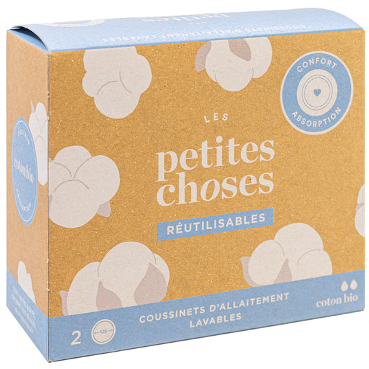 Coussinets d'allaitement lavables en coton bio