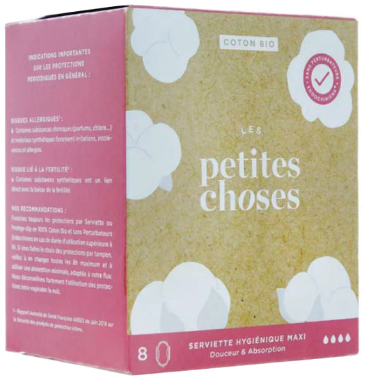 Serviette Hygiénique Extra Long - Coton Bio Boite de 8