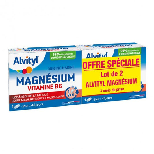 Alvityl Magnésium Lot de 2, 300mg + Vitamine B6 - Libération Prolongée
