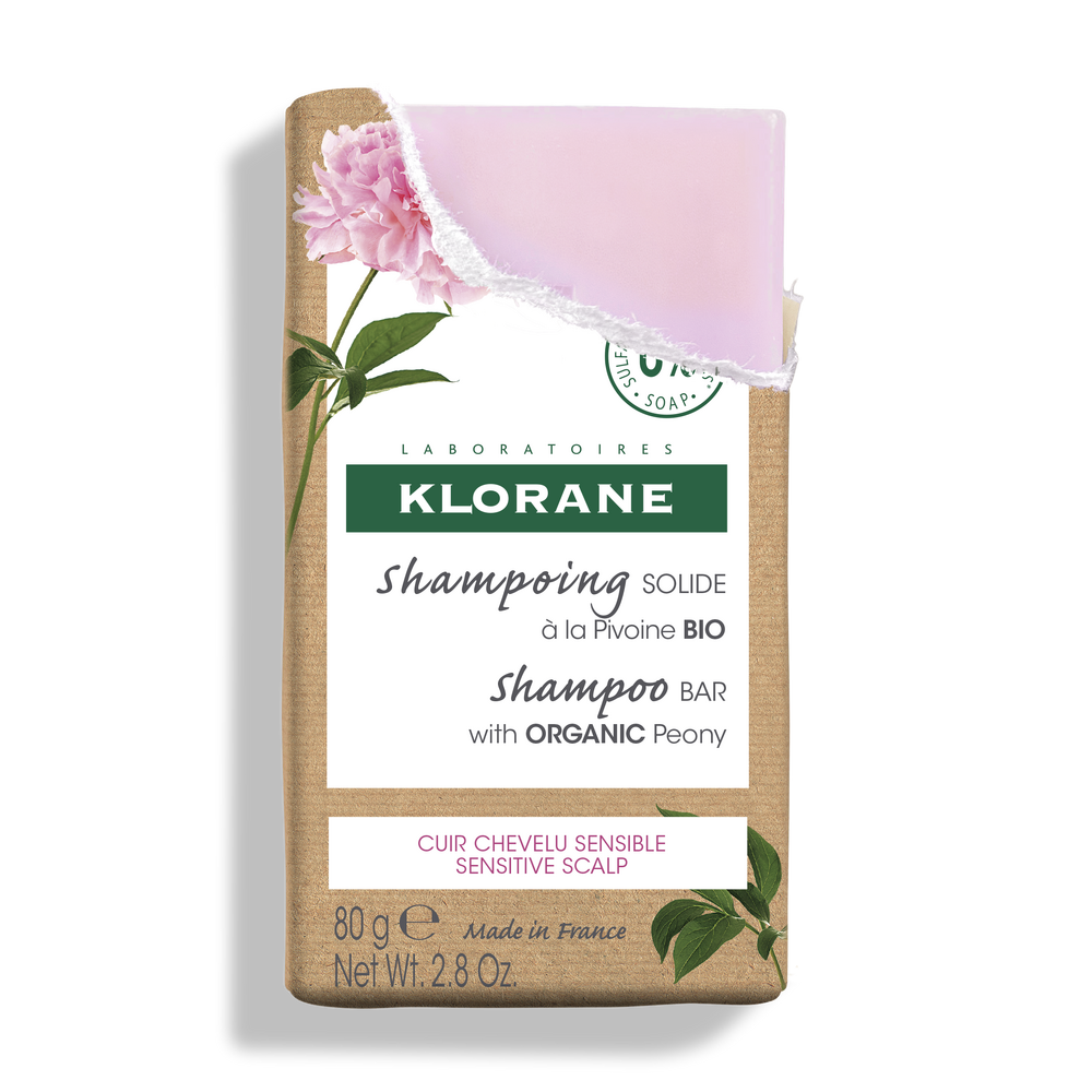 Klorane Shampoing Solide Apaisant- Cheveux, cuir chevelu sensibles - à la Pivoine BIO