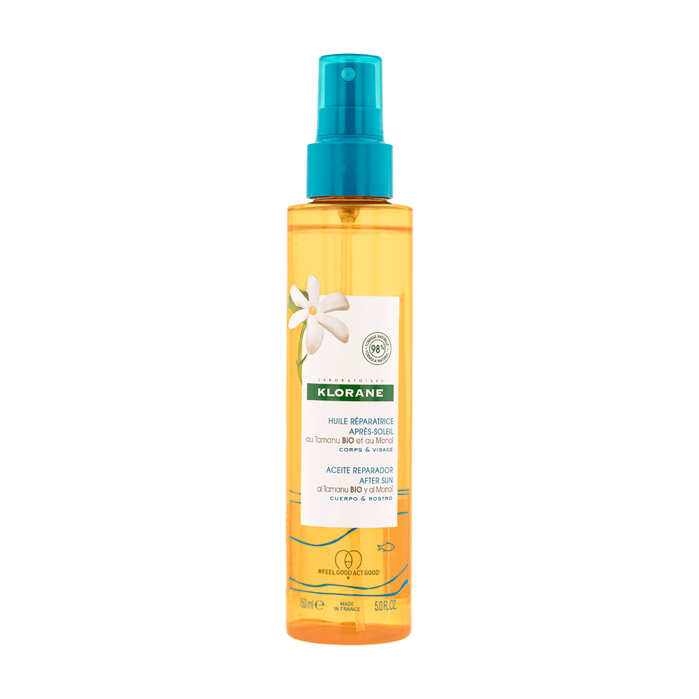 Klorane Huile réparatrice après-soleil - Corps et visage - au Monoï & Tamanu BIO