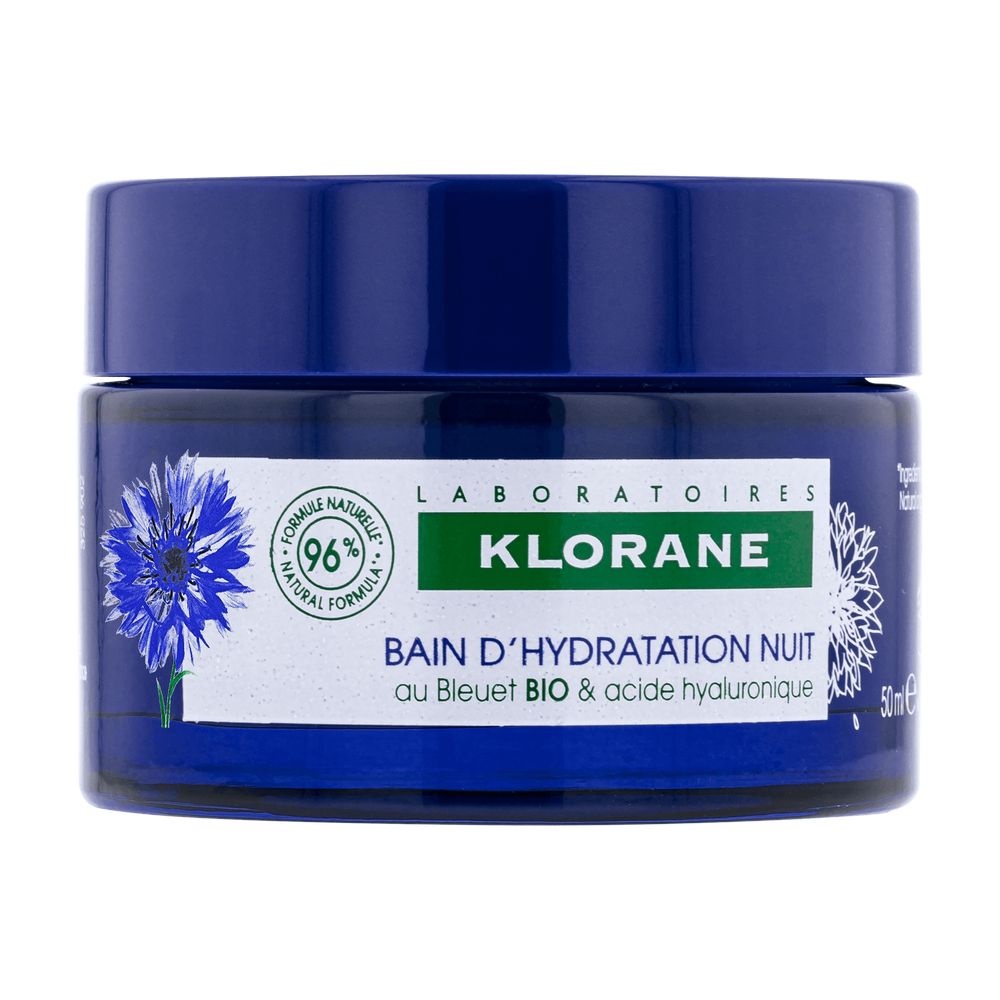 Klorane - Bleuet - Bain d’Hydratation Nuit au Bleuet BIO et acide hyaluronique - Visage et yeux