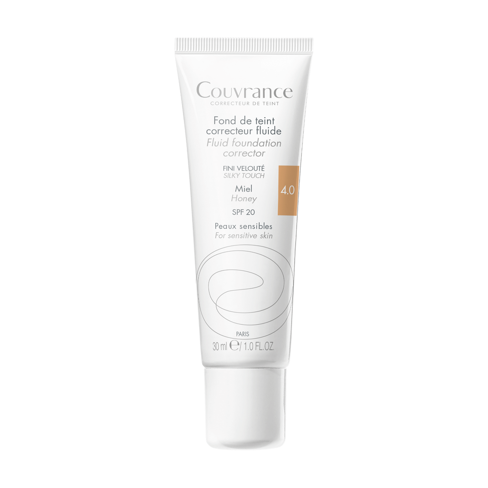Eau Thermale Avène - Couvrance - Fond de teint correcteur unifiant fluide Miel N°4.0 - peaux dorées