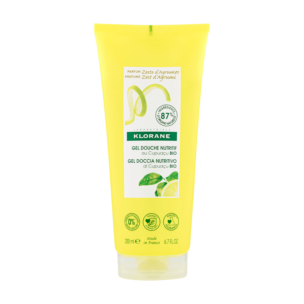 Klorane - Douche - Gel douche au parfum Zeste d’Agrumes - Tous types de peaux