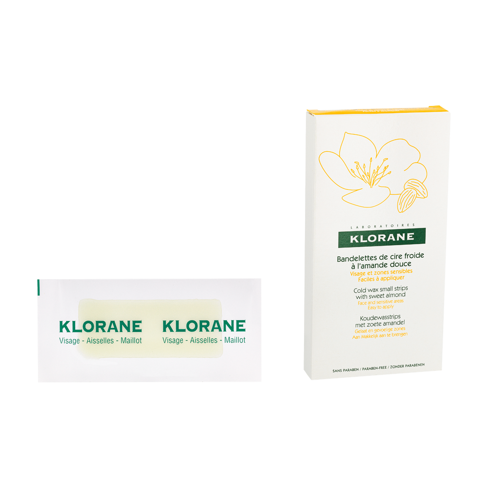 Klorane - Dépilatoire - Bandelettes de cire froide à l'Amande douce - Visage et zones sensibles