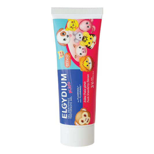 Pierre Fabre Oral Care - ELGYDIUM KIDS Emoji Arôme Fraise Givrée Dentifrice 3/6 ans - Dentifrice enfant