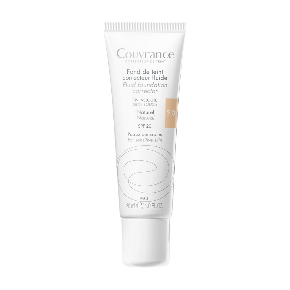 Eau Thermale Avène - Couvrance - Fond de teint correcteur unifiant fluide Naturel N°2.0 - peaux claires