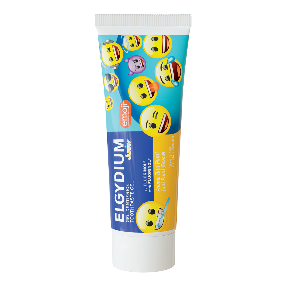 Pierre Fabre Oral Care - ELGYDIUM JUNIOR Emoji Arôme Tutti Fruti 7/12 ans - Dentifrice enfant