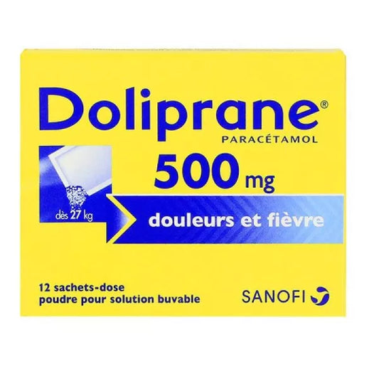 DOLIPRANE 500MG PDR AD  SAC 12