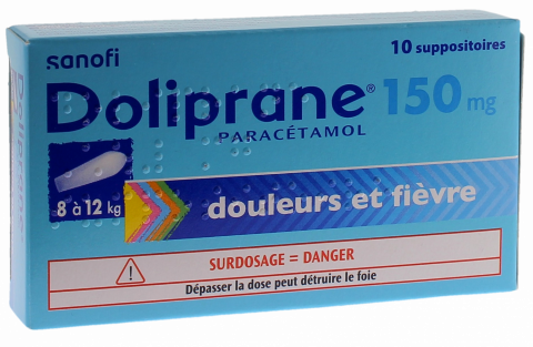 DOLIPRANE 150MG SUP  8 12KG 10