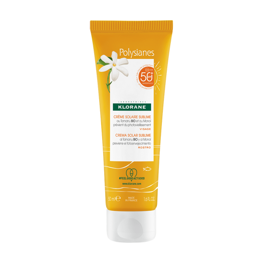 Klorane - Solaire - Crème solaire sublime SPF 50 au Tamanu BIO et Monoï - Visage