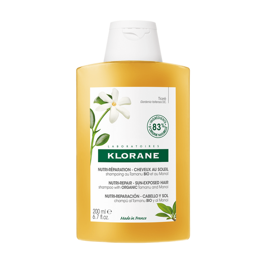 Klorane Shampoing nutritif après-soleil - Cheveux exposés au soleil - au Monoï & Tamanu BIO