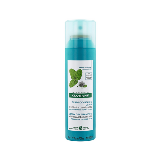 Klorane - Menthe Aquatique - Shampoing sec détox à la Menthe aquatique BIO - Tous types de cheveux