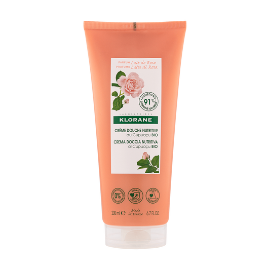 Klorane - Douche - Crème douche au parfum Lait de Rose au sèche à très sèche