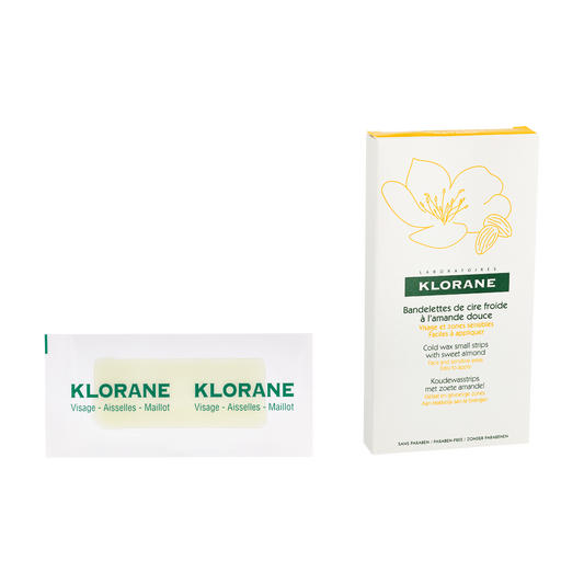 Klorane - Dépilatoire - Bandelettes de cire froide à l'Amande douce - Visage et zones sensibles