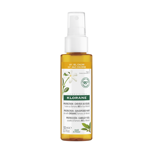 Klorane — Huile protectrice capillaire au Tamanu BIO et Monoï — Cheveux exposés au soleil