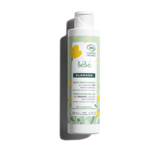Klorane Huile multi-usages certifiée BIO au Calendula - Corps, siège, cheveux et cuir chevelu - Bébé