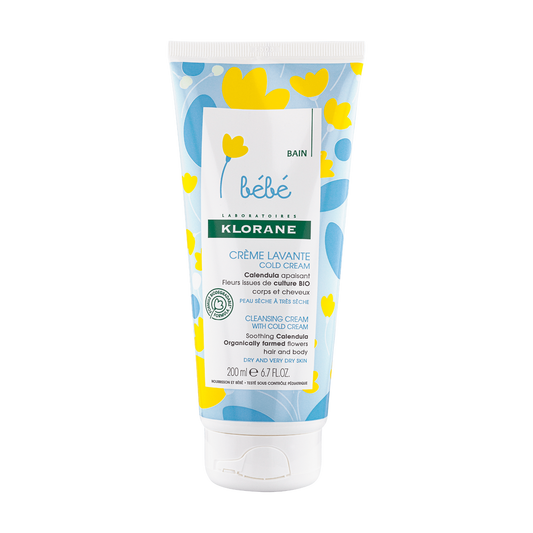 Klorane - Bébé - Crème lavante Cold Cream au Calendula - Bébé - Corps et cheveux - Peau sèche et très sèche